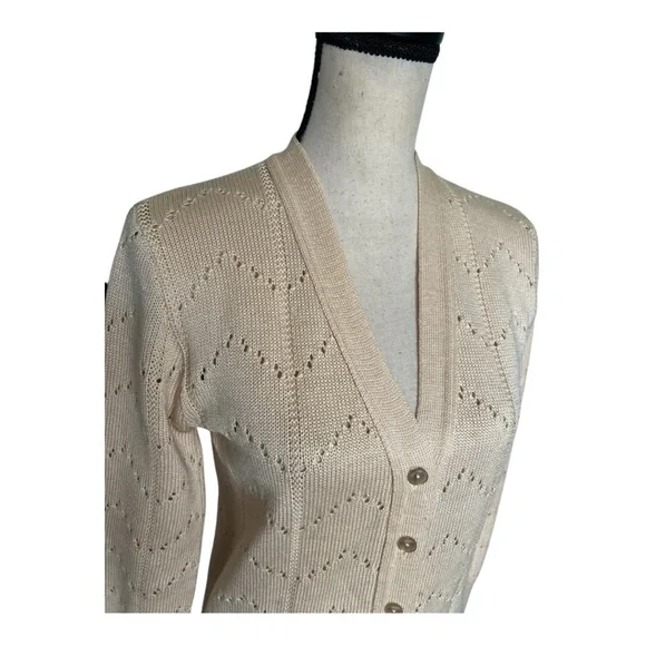 Vintage Knitted Button Closure Long Sleeve Cardigan Size S - Picture 4 of 6